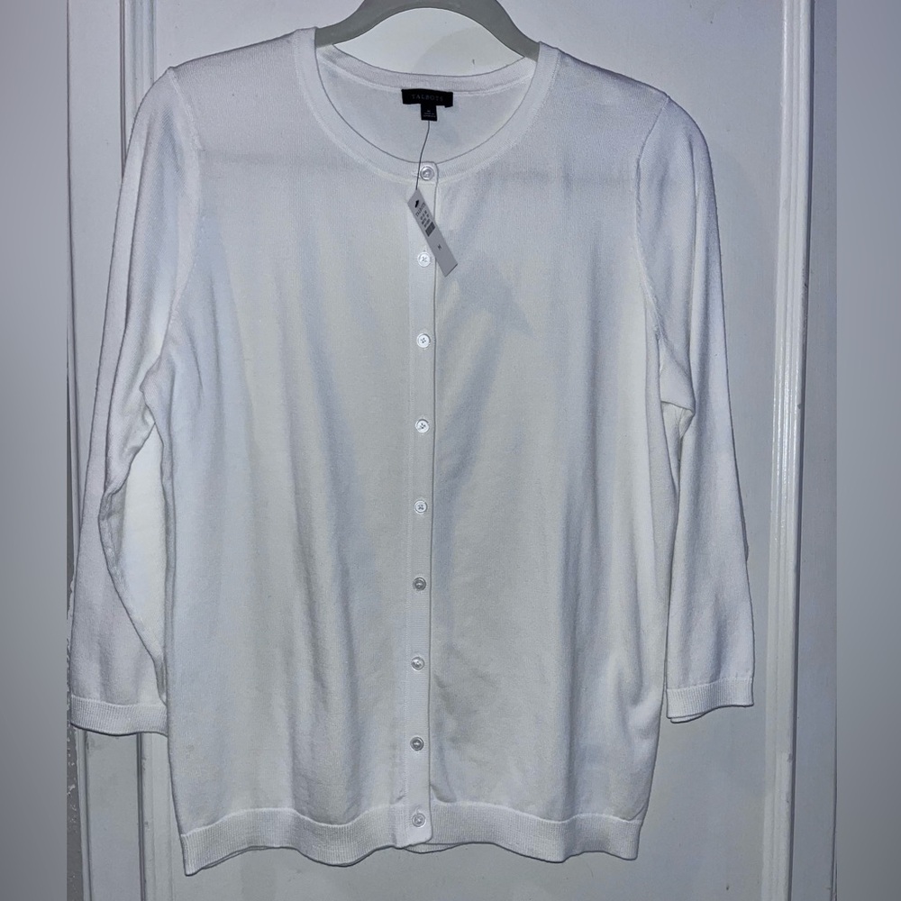 Talbots White Cardigan Sweater